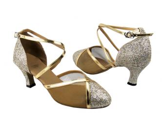 dansschoenen goud glitter  
